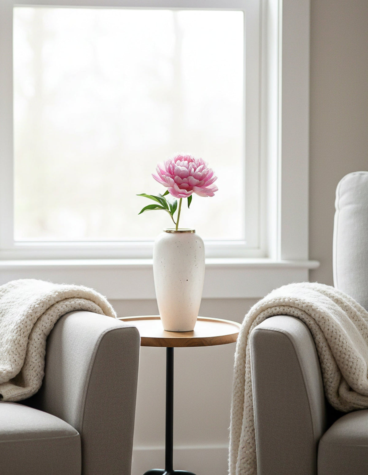 SOGA 35x17cm Plain White Large Ceramic Flower Vase Elegant Living Room Home Decor