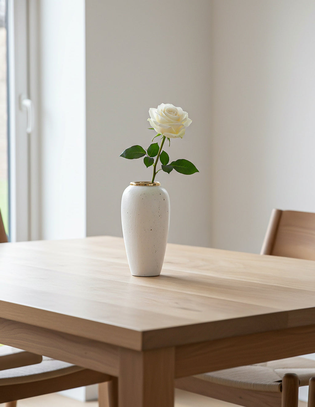 SOGA 35x17cm Plain White Large Ceramic Flower Vase Elegant Living Room Home Decor