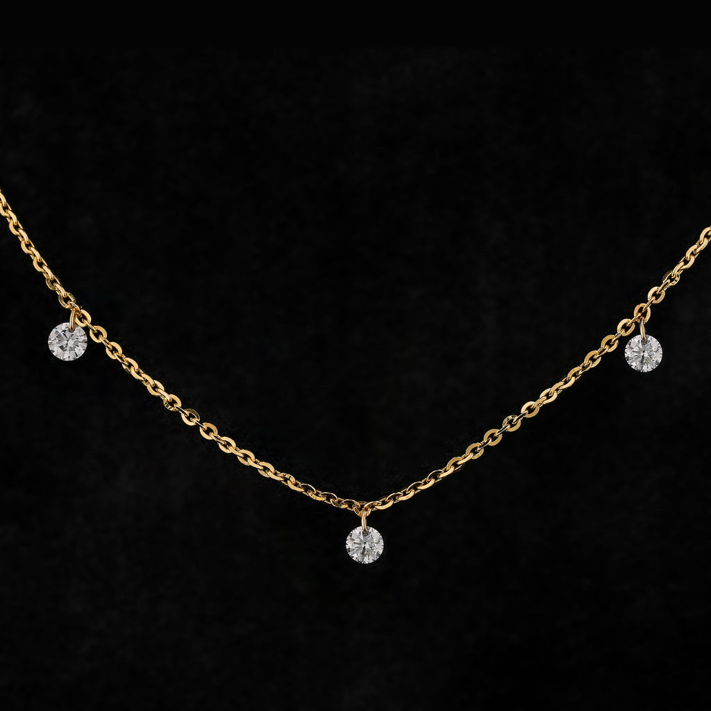 Casey Five Diamond Floating Necklace
