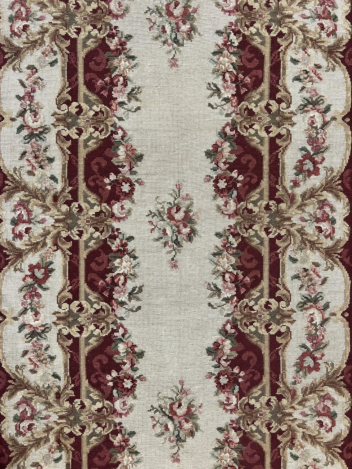 Needlepoint Runner Rug 2.5 x 10.7, Tan Runner Rug, Flatweave Runner, Aubusson European Design, Needlepoint Rug, Long Runner, Hallway Rug