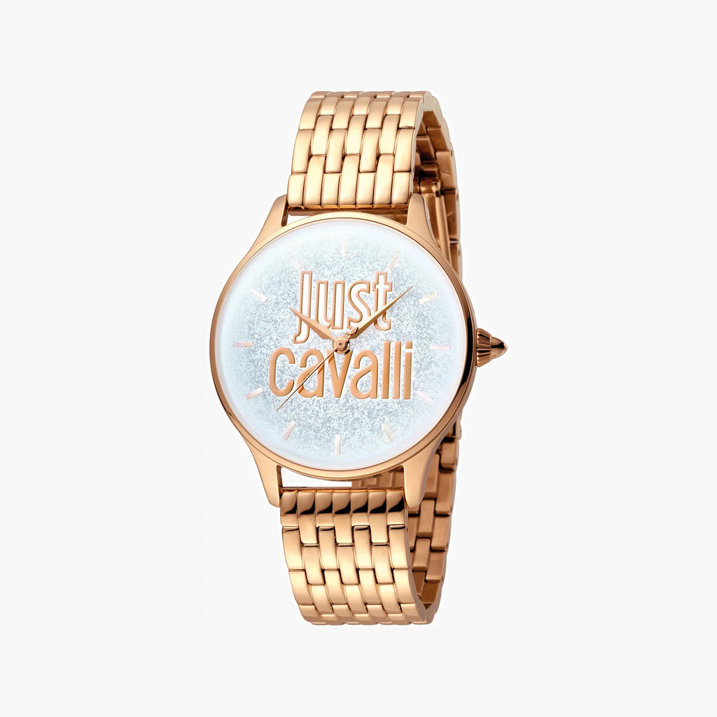 Just Cavalli Women's Rose Gold Watch, Silver Dial | Jc1l043m0045-0