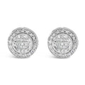 .925 Sterling Silver 3/4 Cttw Diamond Composite and Halo Stud Earrings (H-I Color, SI1-SI2 Clarity)