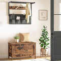 Rustic Brown Toy Box LargeCapacityStorage Bench Hinge