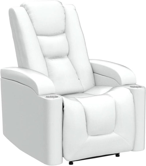 Cream White Power Recliner Chair With USB Ports And Hidden Storage