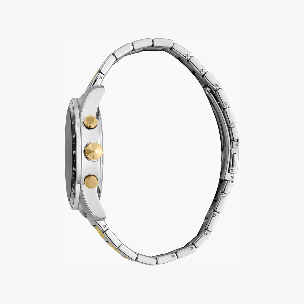 Just Cavalli Men's Silver & Gold Watch, Black Dial | Jc1g204m0075