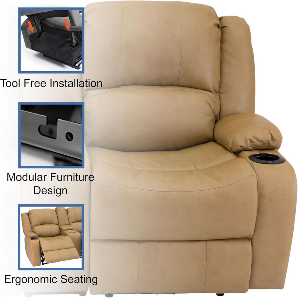Charles 67 Inch Powered Double RV Wall Hugger Recliner Sofa