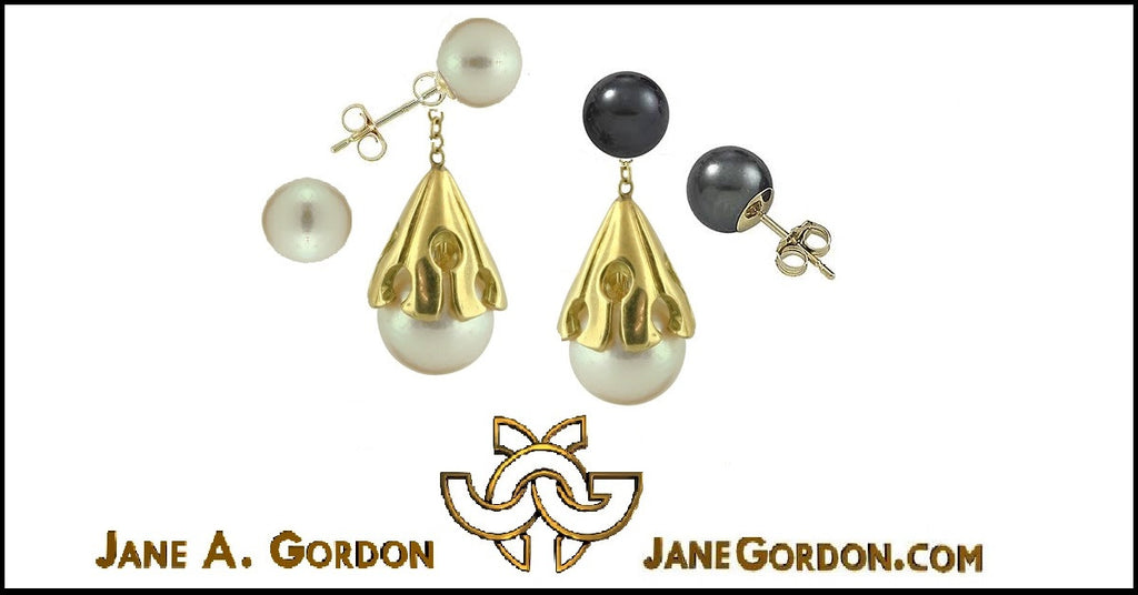 Akoya pearl drop earring-18K Gold