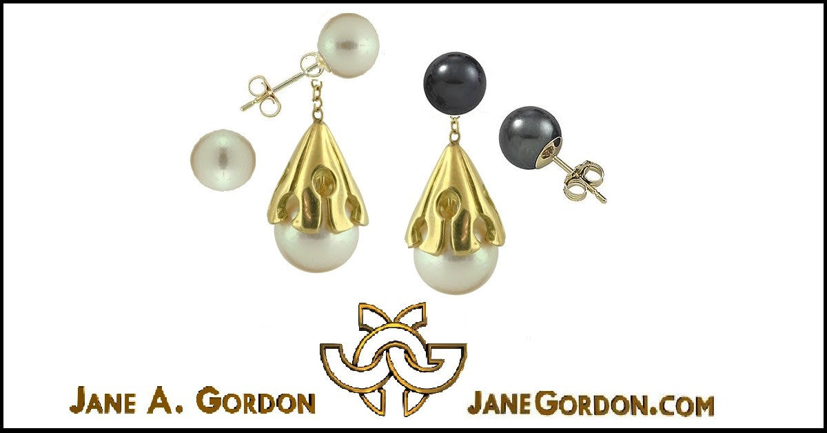 Akoya pearl drop earring-18K Gold