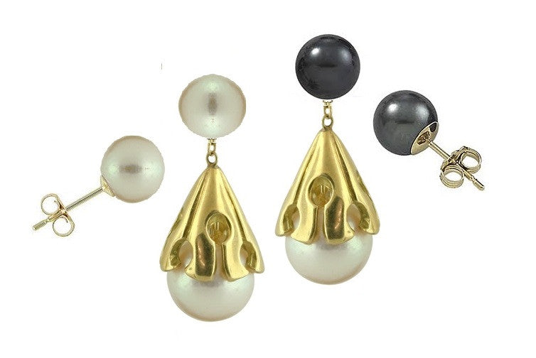 Akoya pearl drop earring-18K Gold