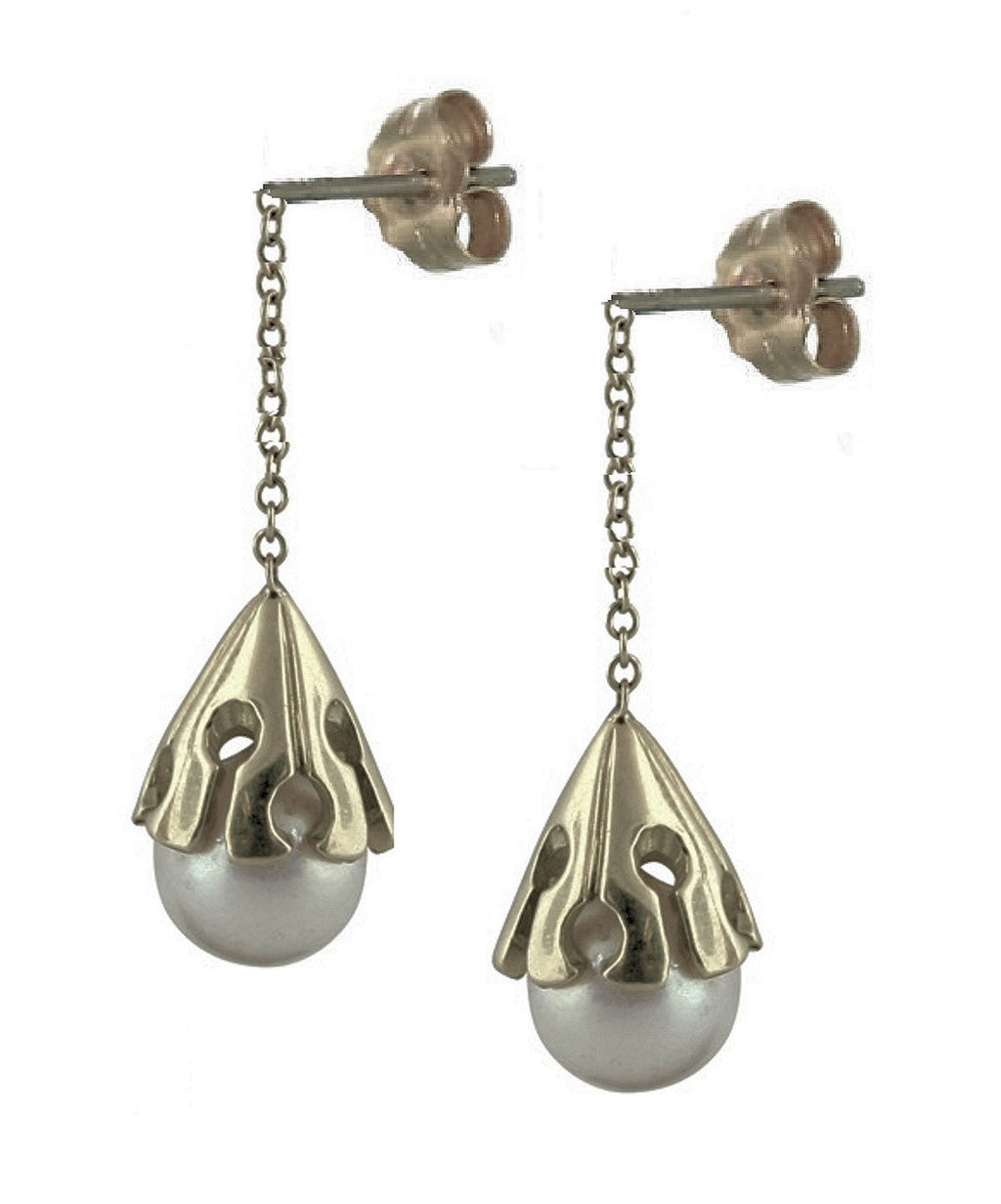 Akoya pearl drop earring-18K Gold