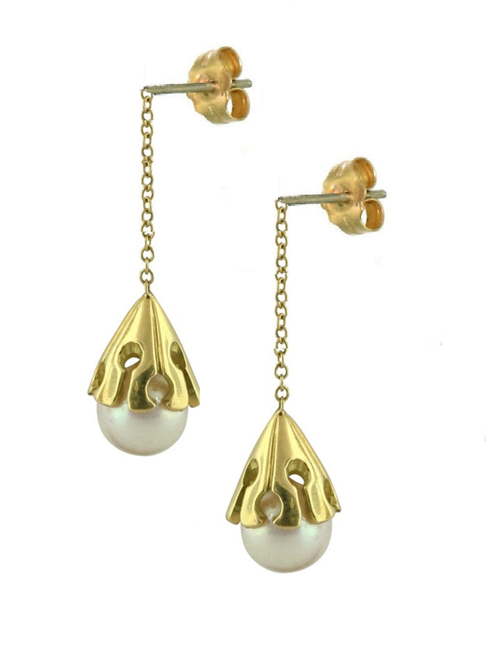 Akoya pearl drop earring-18K Gold