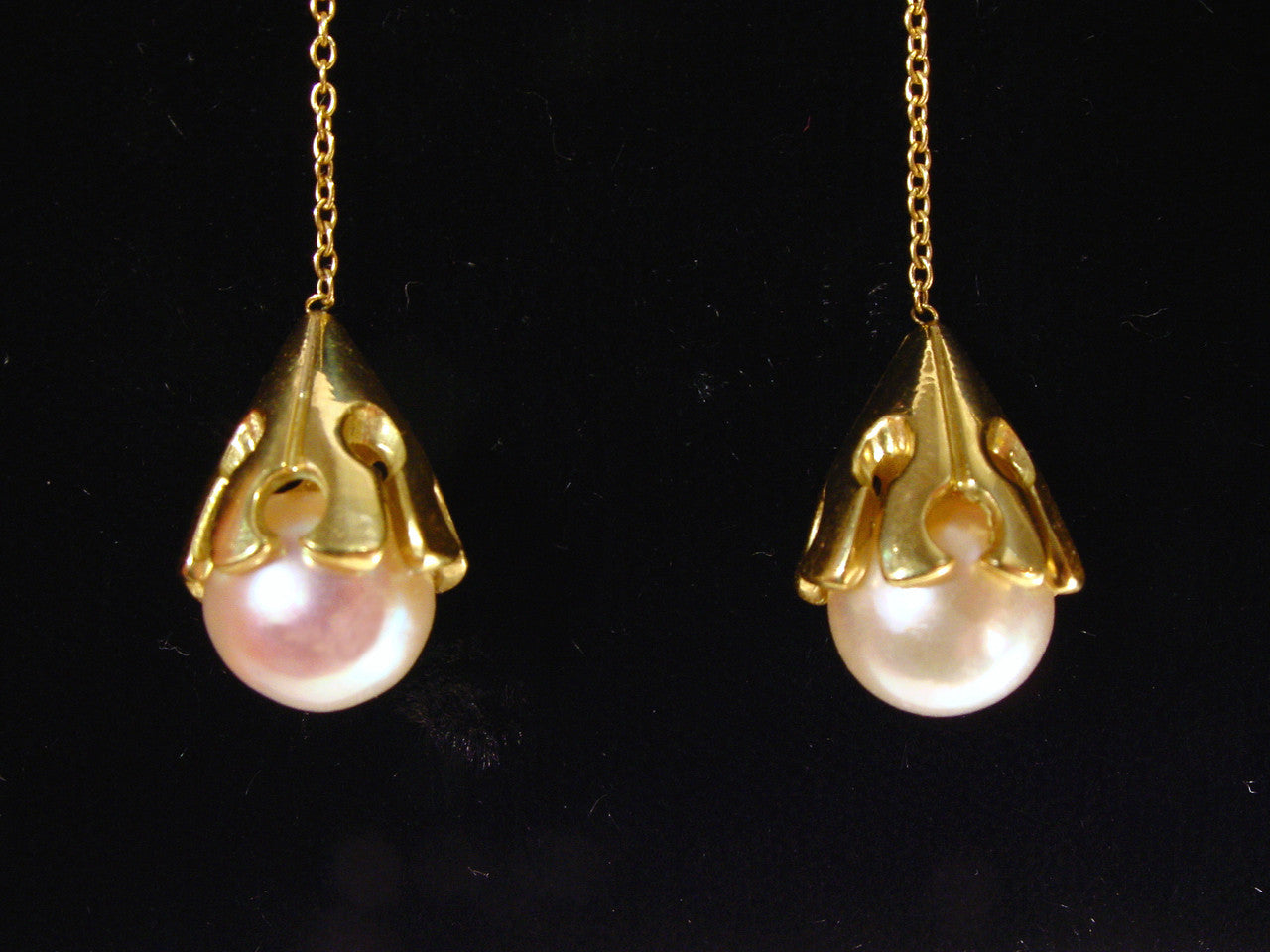 Akoya pearl drop earring-18K Gold