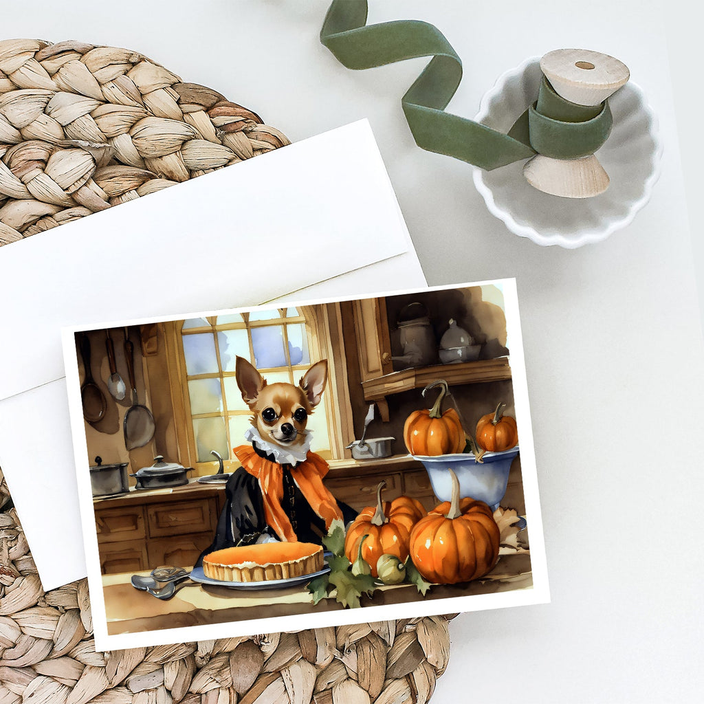 Chihuahua Fall Kitchen Pumpkins Greeting Cards Pack of 8