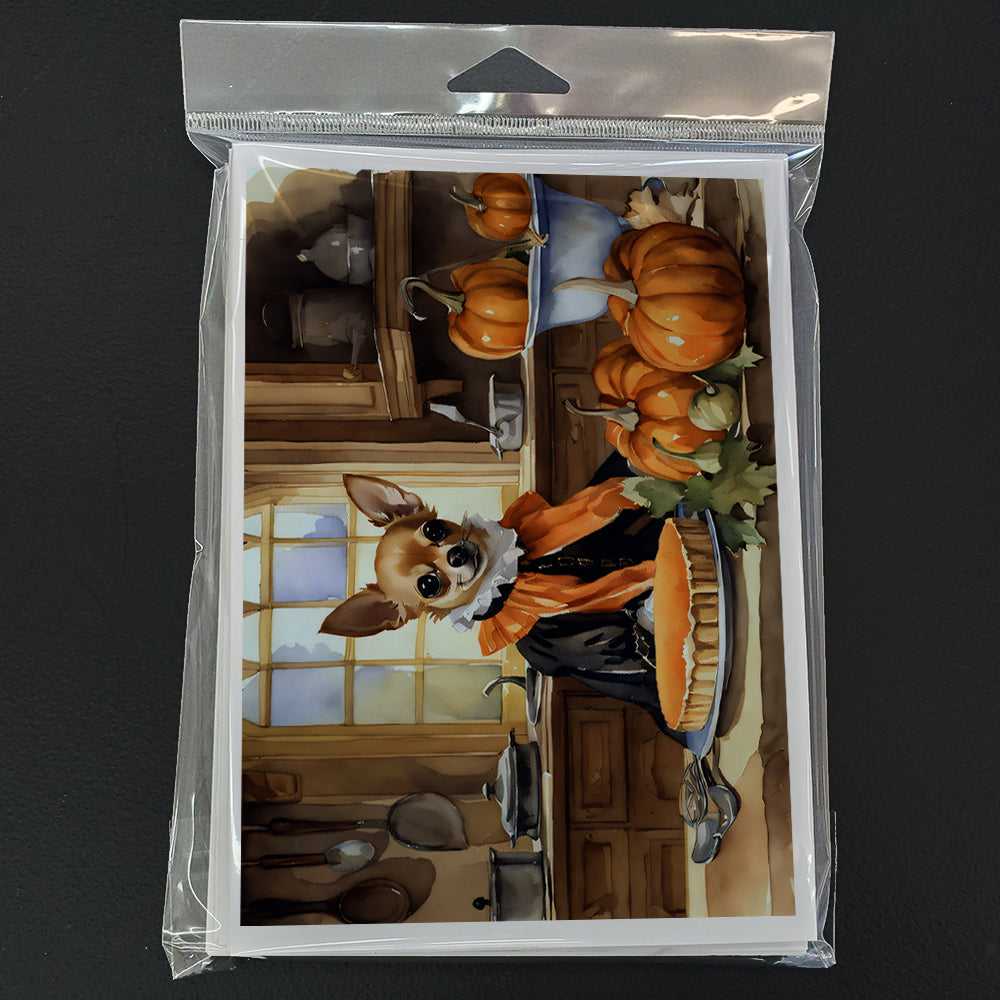 Chihuahua Fall Kitchen Pumpkins Greeting Cards Pack of 8