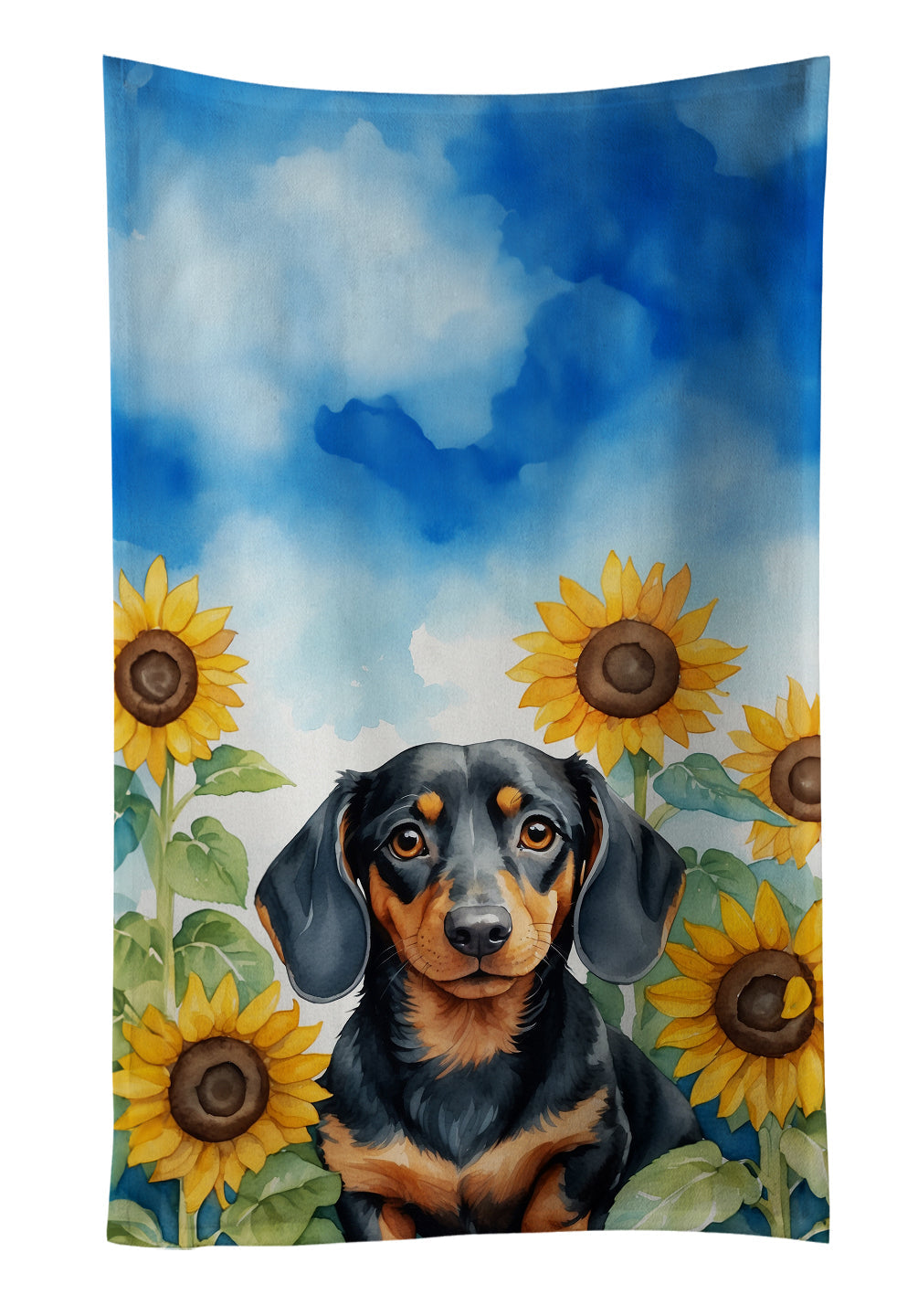 Dachshund in Sunflowers Kitchen Towel