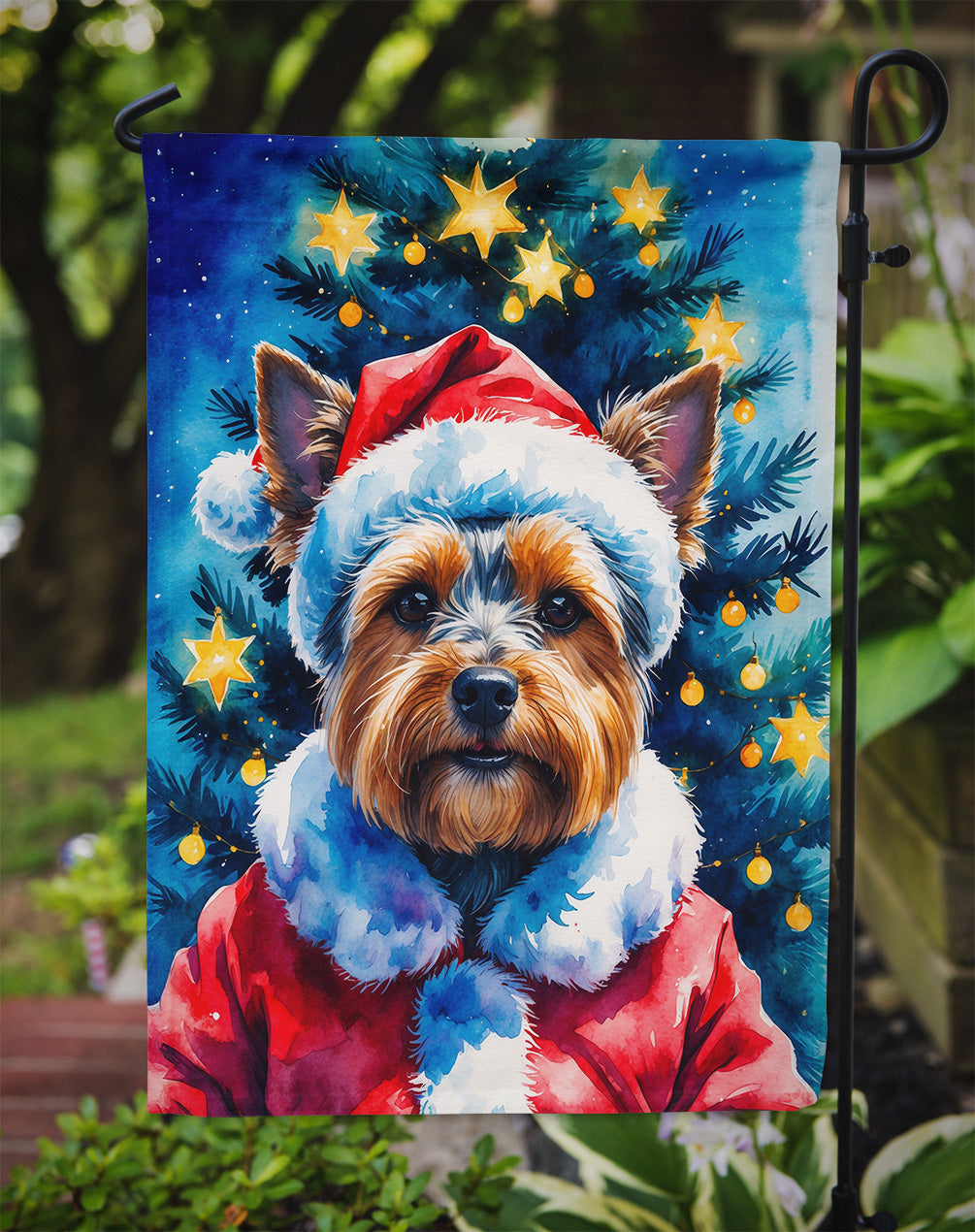 Yorkshire Terrier Christmas Garden Flag