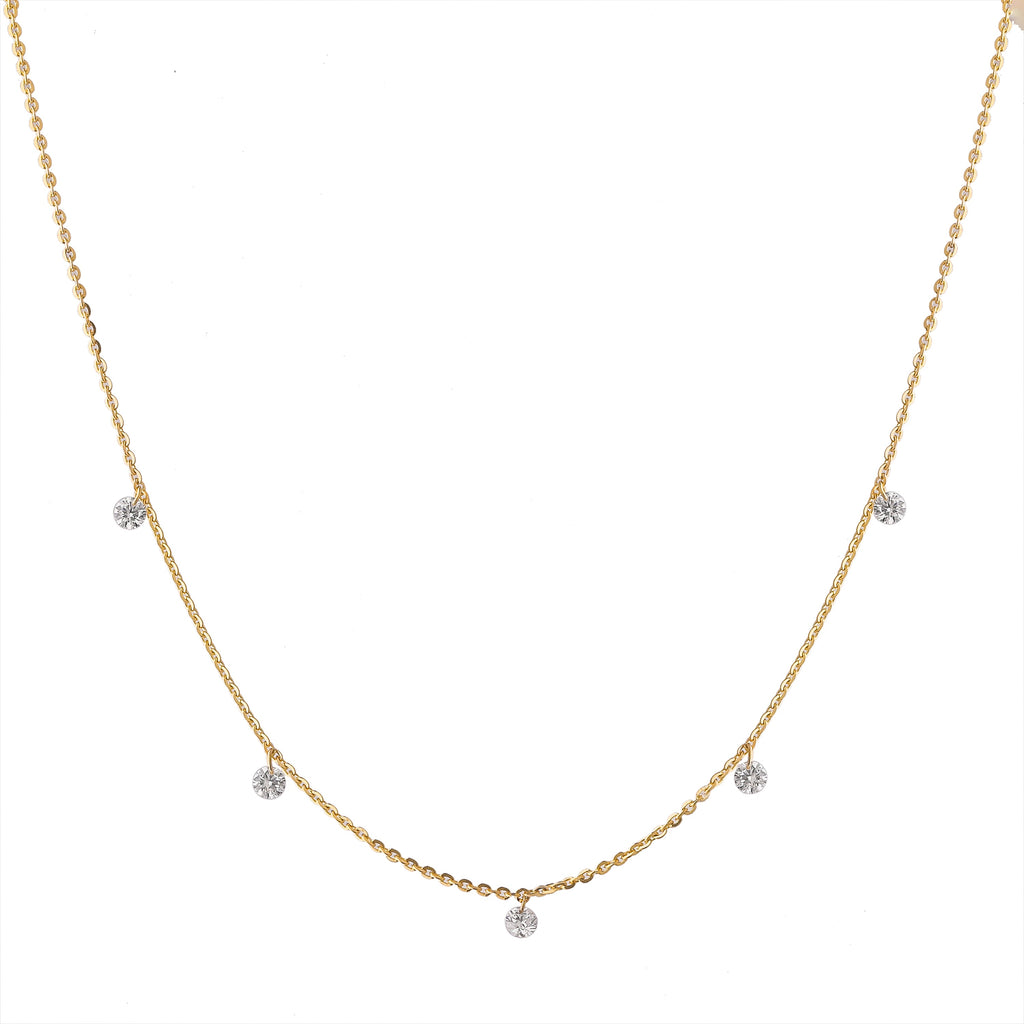 Casey Five Diamond Floating Necklace