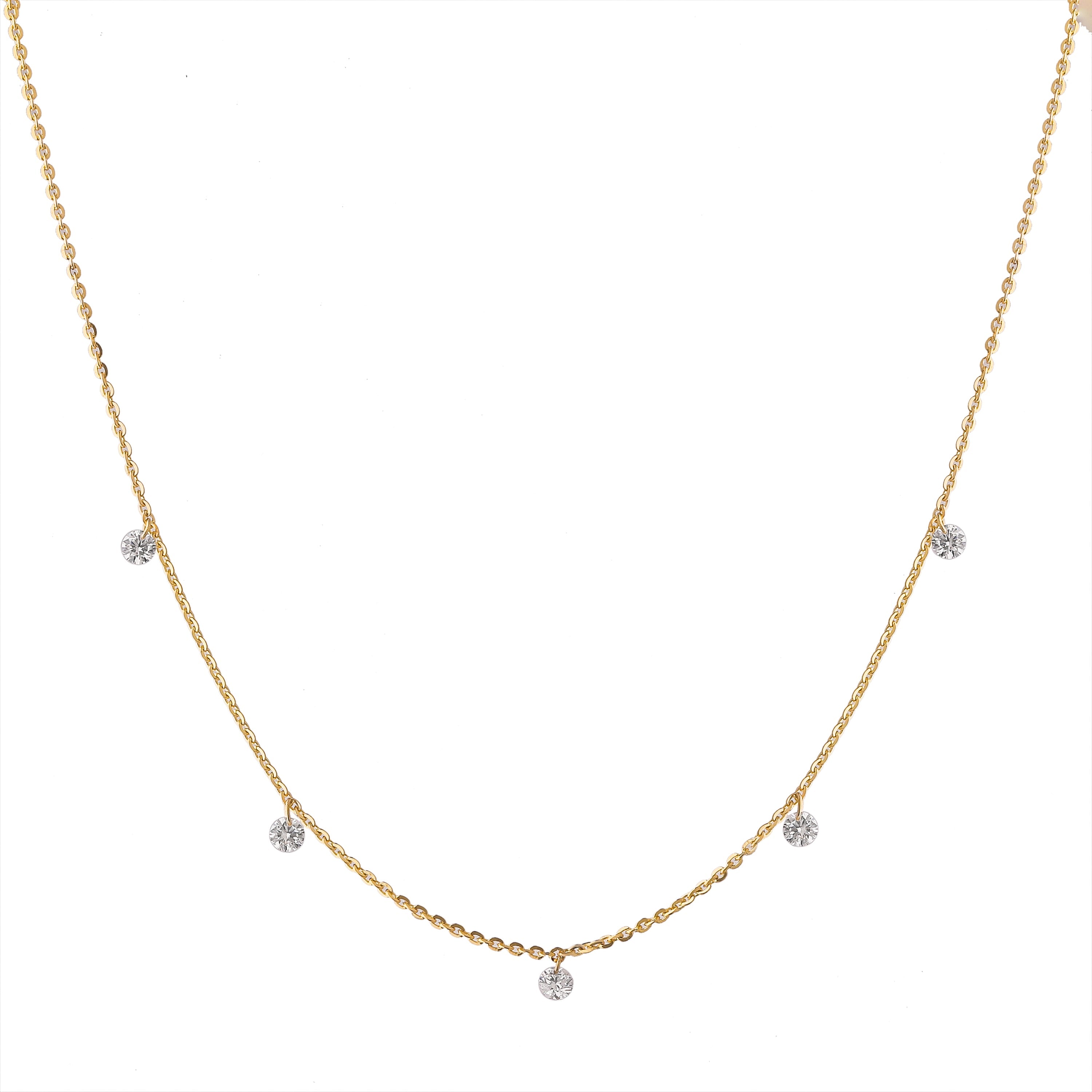 Casey Five Diamond Floating Necklace