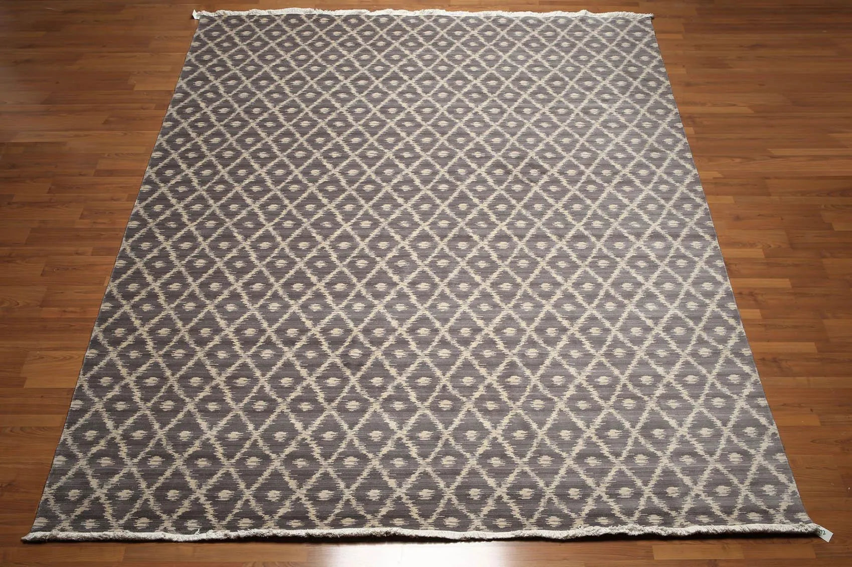 9' x 12' Hand knotted Oriental Area rug Wool full pile Modern Ikat Gray 9x12 ft