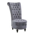 45" Tufted High Back Velvet Accent Chair - Ash Grey