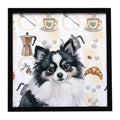 Black and White Pomeranian Coffee Bar Framed Metal Print