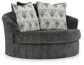 Biddeford - Oversized Swivel Accent Chair - Shadow