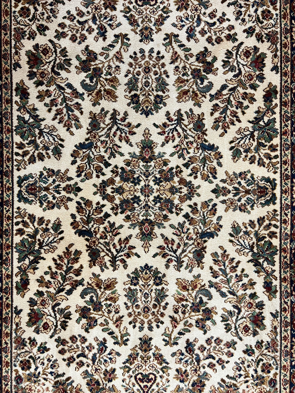 Karastan Rug 4x6, Karastan Ivory Sarouk #760 Wool Carpet, Vintage Original Collection 700 Series Discontinued, Floral Oriental Rug