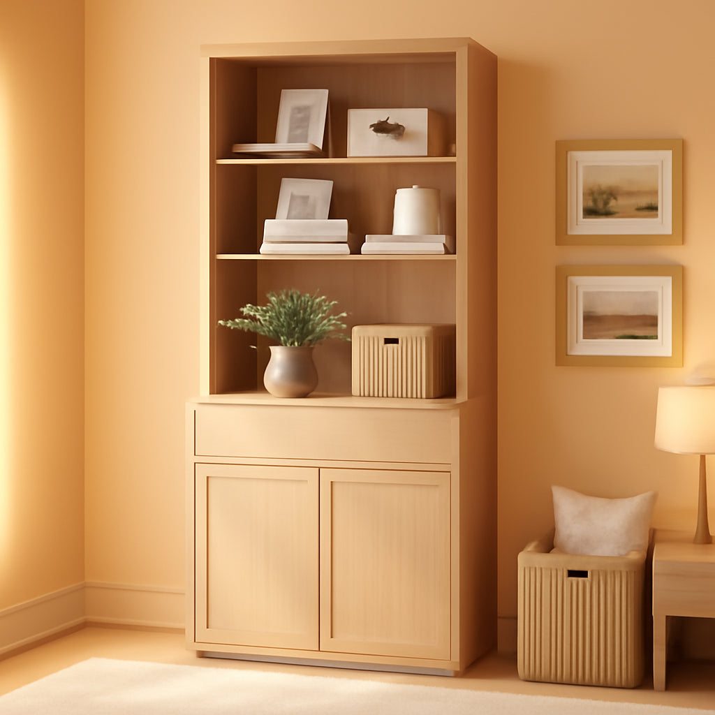 Oak 72 Inch Adjustable Storage Home Library Bookshelf