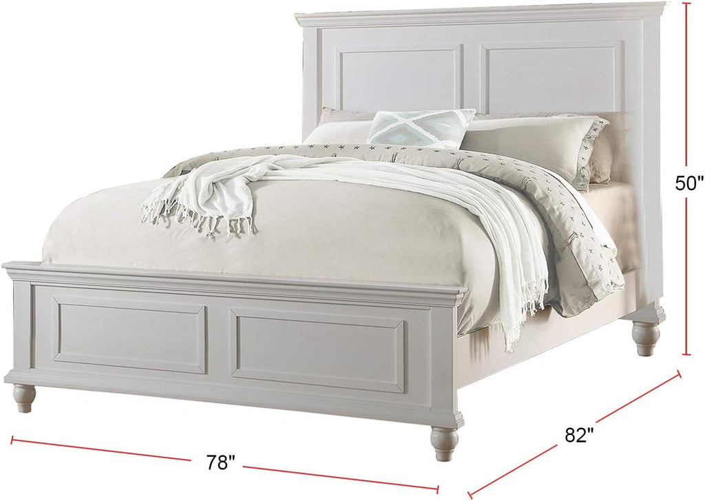White Eastern King Size Contemporary Platform Bedstead