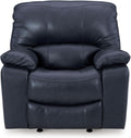 Modern Blue Leather Match Power Rocker Recliner With USB Port