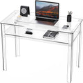 Clear Acrylic Desk with Open Storage for Home Office