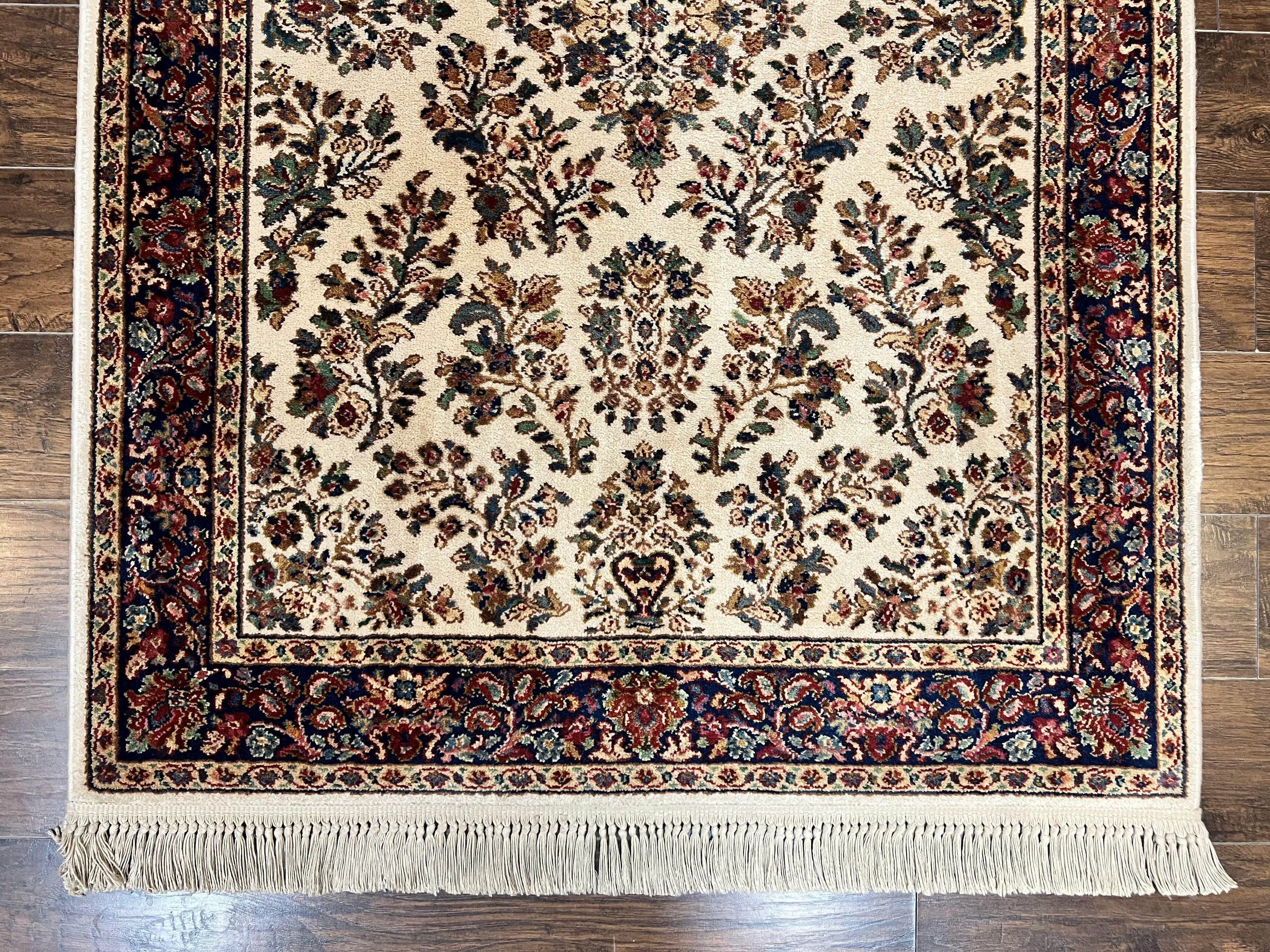 Karastan Rug 4x6, Karastan Ivory Sarouk #760 Wool Carpet, Vintage Original Collection 700 Series Discontinued, Floral Oriental Rug