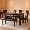 Brown Contemporary Engineered Wood Dining Table Set