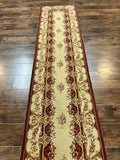 Needlepoint Runner Rug 2.5 x 10.7, Tan Runner Rug, Flatweave Runner, Aubusson European Design, Needlepoint Rug, Long Runner, Hallway Rug