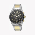Just Cavalli Men's Silver & Gold Watch, Black Dial | Jc1g204m0075