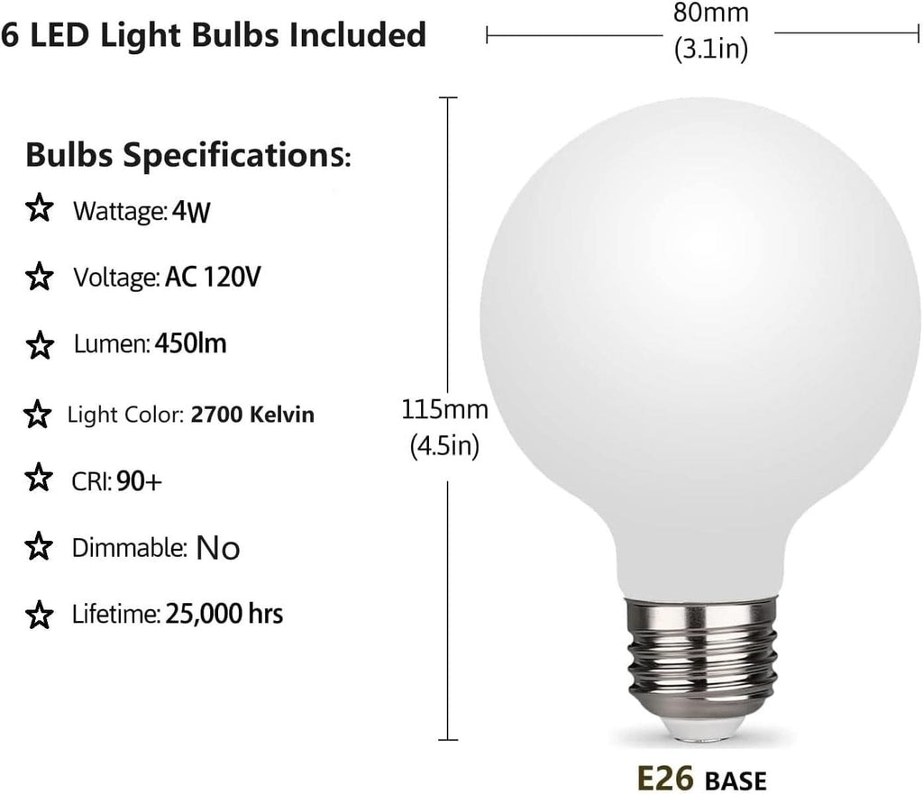 Gold 6-Light Sputnik Chandelier With LED Bulbs Included