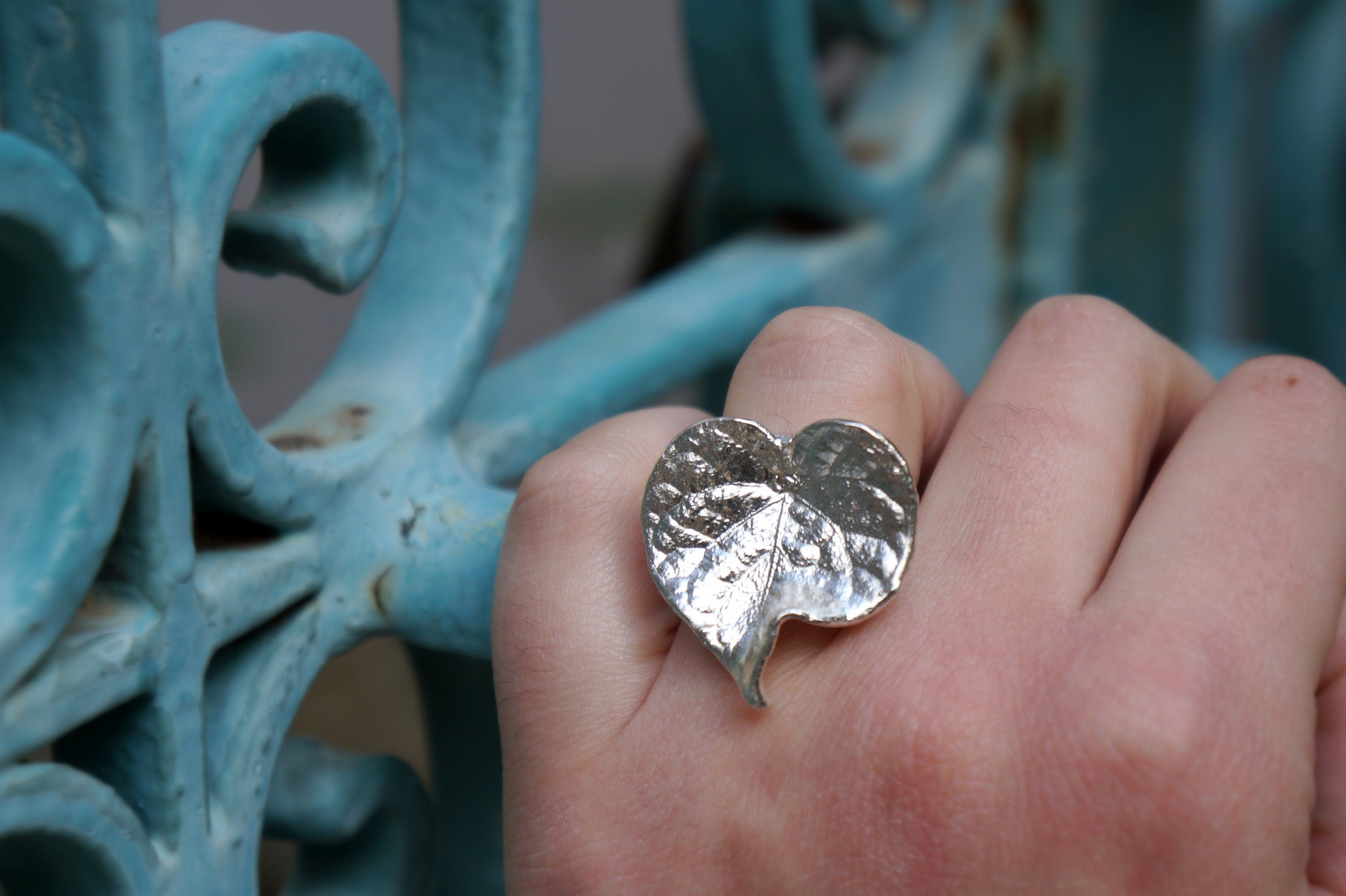 Leaf Ring: Nature Inspired Jewelry (Adjustable, Silver or Gold Plated)