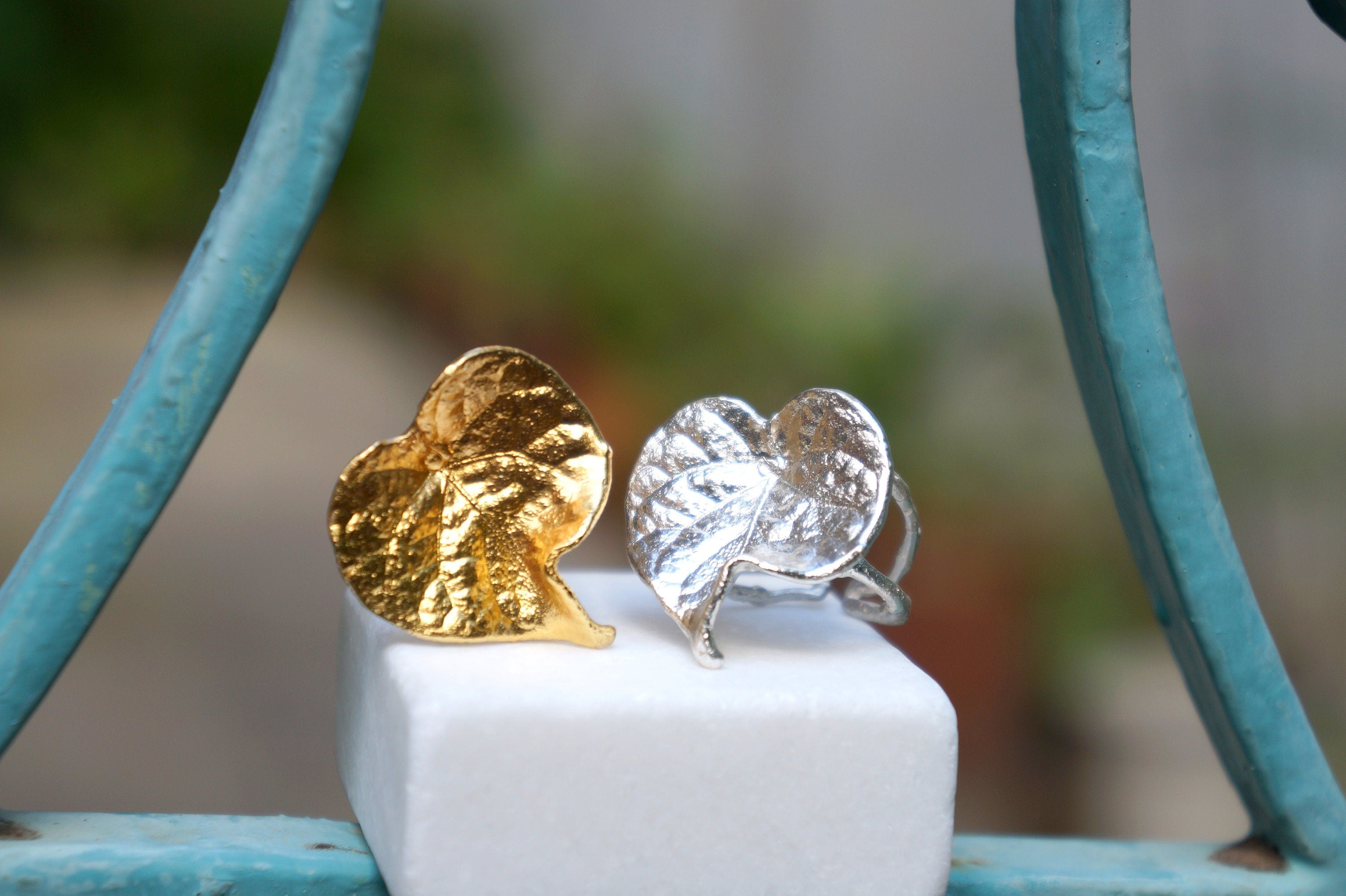 Leaf Ring: Nature Inspired Jewelry (Adjustable, Silver or Gold Plated)